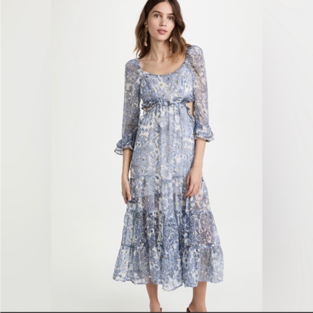 Rahi Juniper Midi Dress with cut outs size small NWT